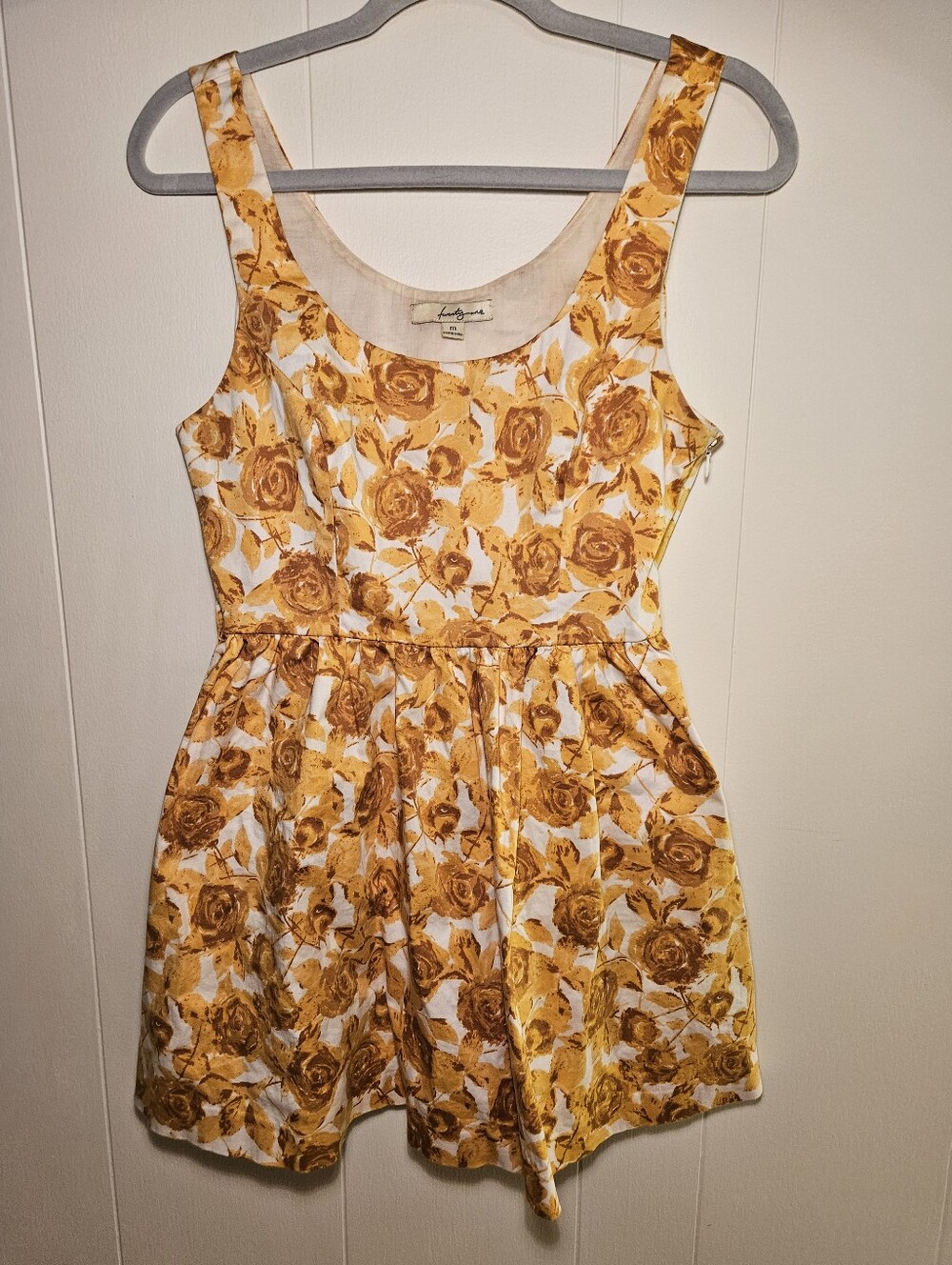 VNTG Y2k Forever 21 Yellow Rose Print Babydoll Dress